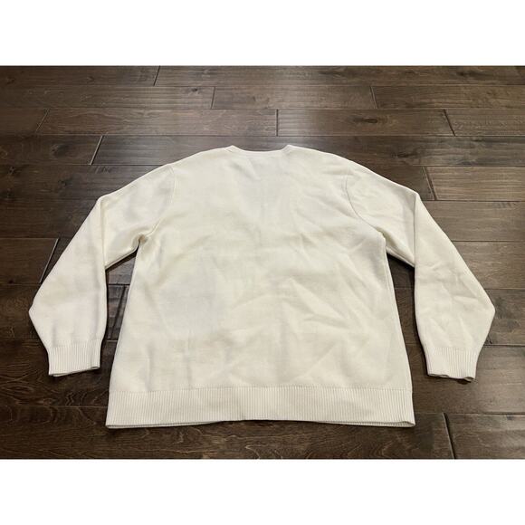 Vintage Vans Womens Cream Embroidered Floral Cardigan Button Up Sweater Size M/L - Picture 3 of 11